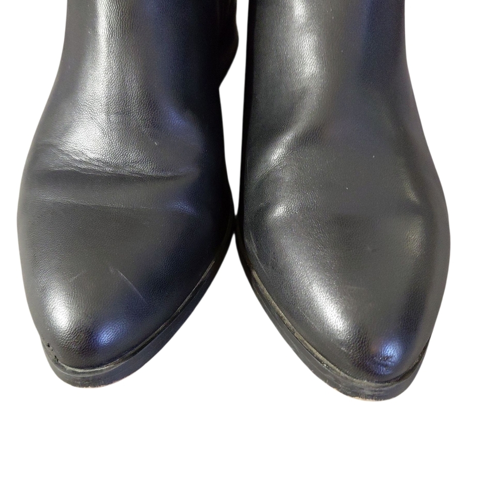 J Crew Fallon Black Leather Ankle Boots Women's Size 7 Black Booties - Picture 3 of 11